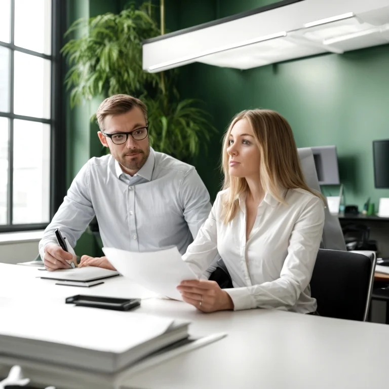 Legal consultant advising client